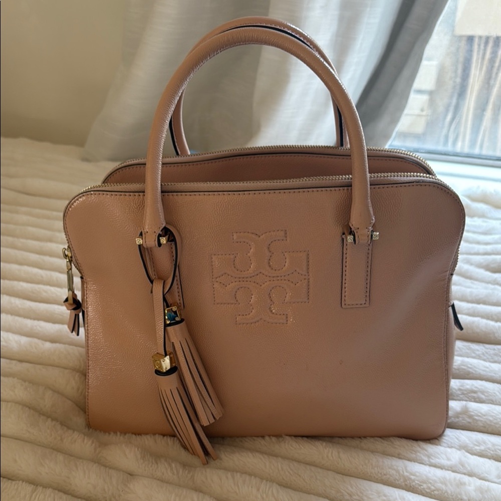Tory Burch Soft Pink Satchel with Leather Tassel